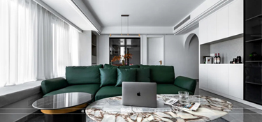 『設(shè)計(jì)』邊套大開(kāi)間戶(hù)型，大膽配色，將空間做到極致的寧?kù)o與簡(jiǎn)約~