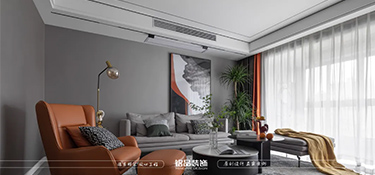 160方大平層，搭配愛馬仕橙+高級(jí)灰，美如黃昏將臨的一抹晚霞