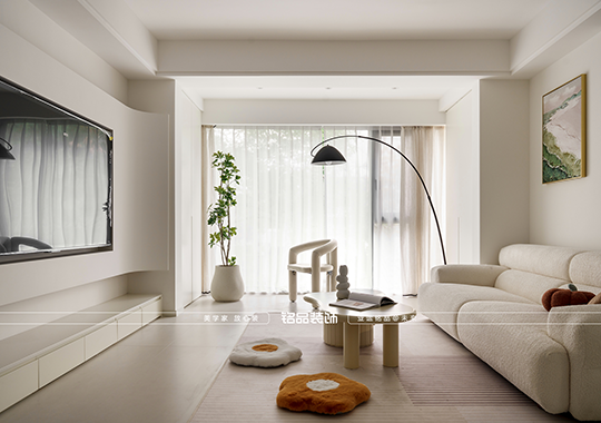 今日嘉園裝修 現(xiàn)代奶油風(fēng)格 125平三室兩廳裝修案例分享