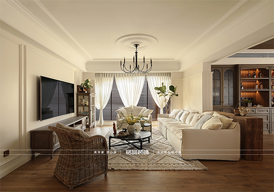 富陽(yáng)山水國(guó)際裝修 158平法鄉(xiāng)風(fēng)裝修案例分享