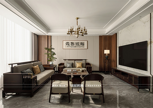 富陽自建房別墅 423平新中式裝修風(fēng)格案例分享